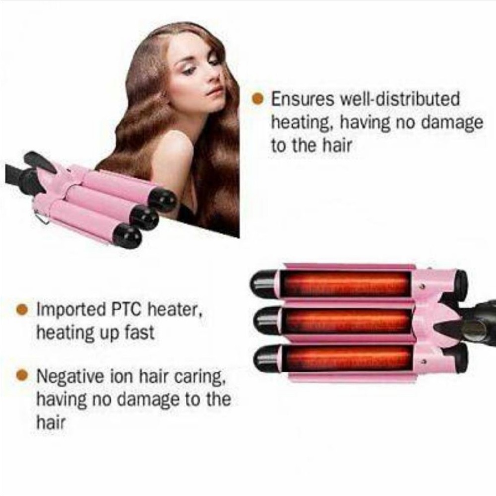 Triple rod hair curling iron - Picture 6 of 8